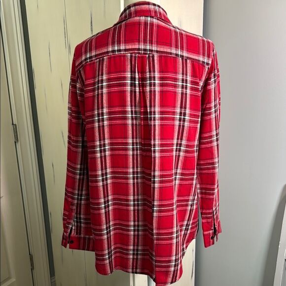 Cato Red, Black, silver sparkle thread and White Plaid collared Tunic - Picture 4 of 8